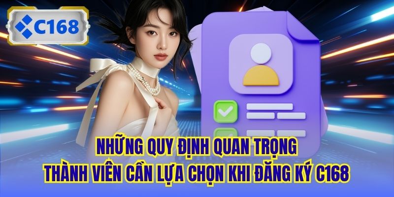 Những quy định quan trọng thành viên cần lựa chọn khi đăng ký C168